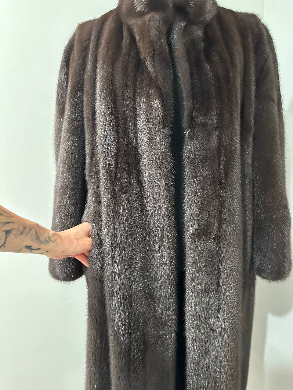 genuine real mink fur coat jacket 1201047 size XL NEW dark brown color STARDUST