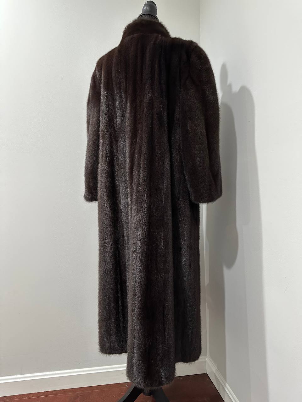 genuine real mink fur coat jacket 1201047 size XL NEW dark brown color STARDUST