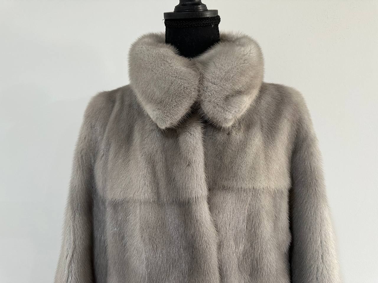 New Real Mink FUR Natural coat JACKET size M FULL SKIN 1201050 GREY bomber