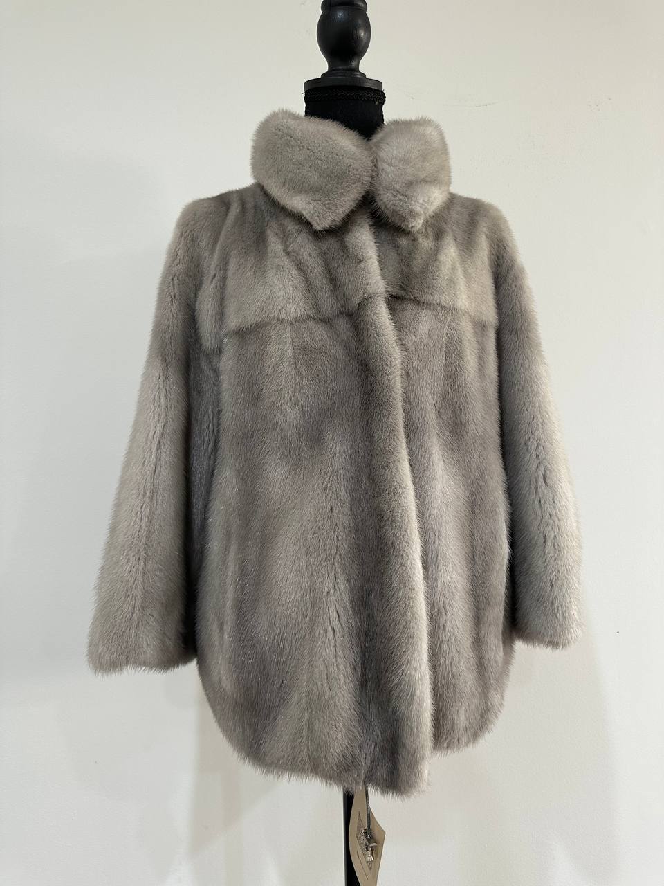 New Real Mink FUR Natural coat JACKET size M FULL SKIN 1201050 GREY bomber