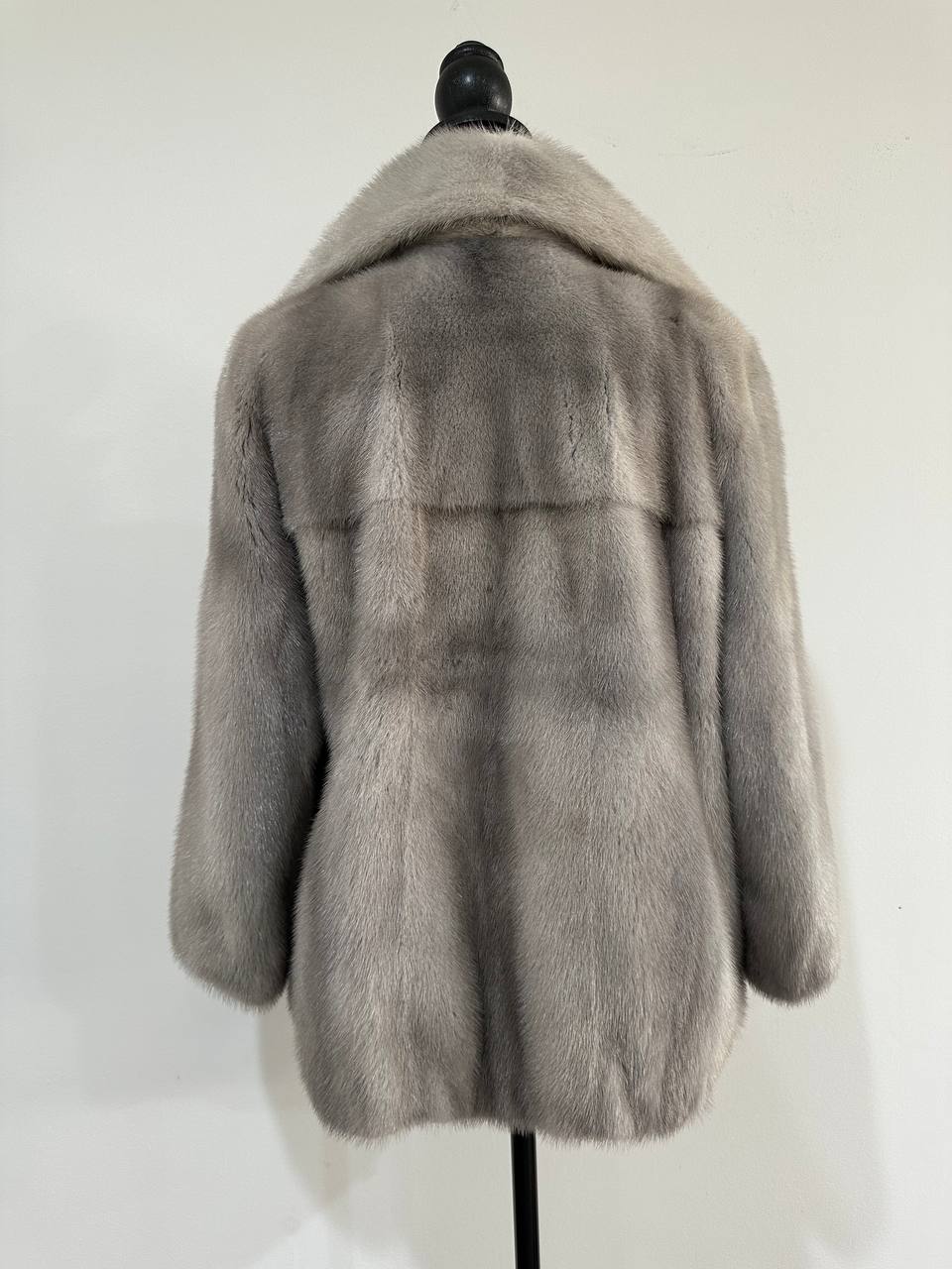 New Real Mink FUR Natural coat JACKET size M FULL SKIN 1201050 GREY bomber