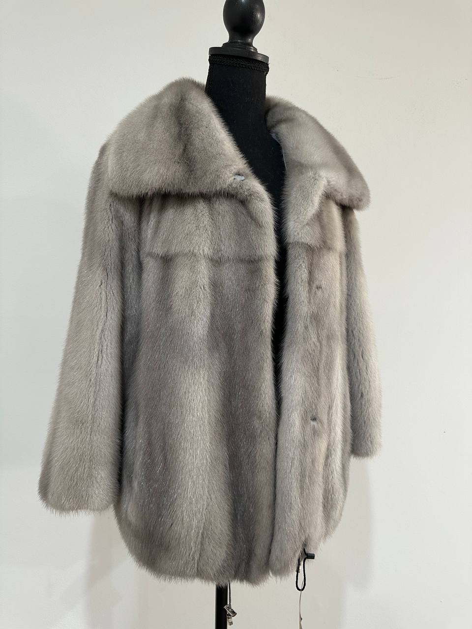 New Real Mink FUR Natural coat JACKET size M FULL SKIN 1201050 GREY bomber