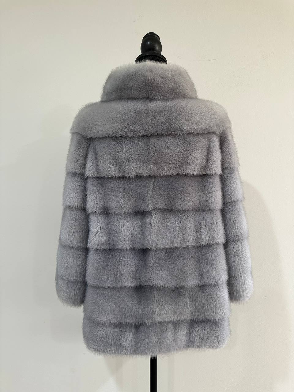 GENUINE MINK NEW REAL FUR coat Jacket  GREY color SUPER size S women 1201102