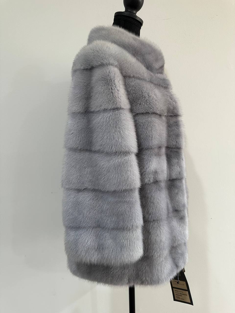 GENUINE MINK NEW REAL FUR coat Jacket  GREY color SUPER size S women 1201102