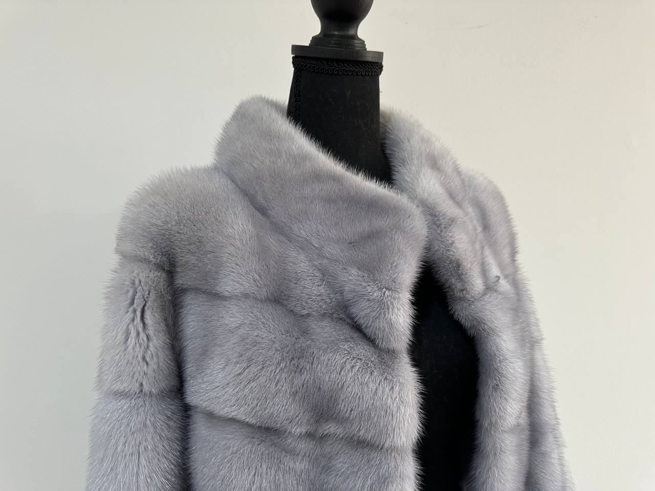 GENUINE MINK NEW REAL FUR coat Jacket  GREY color SUPER size S women 1201102