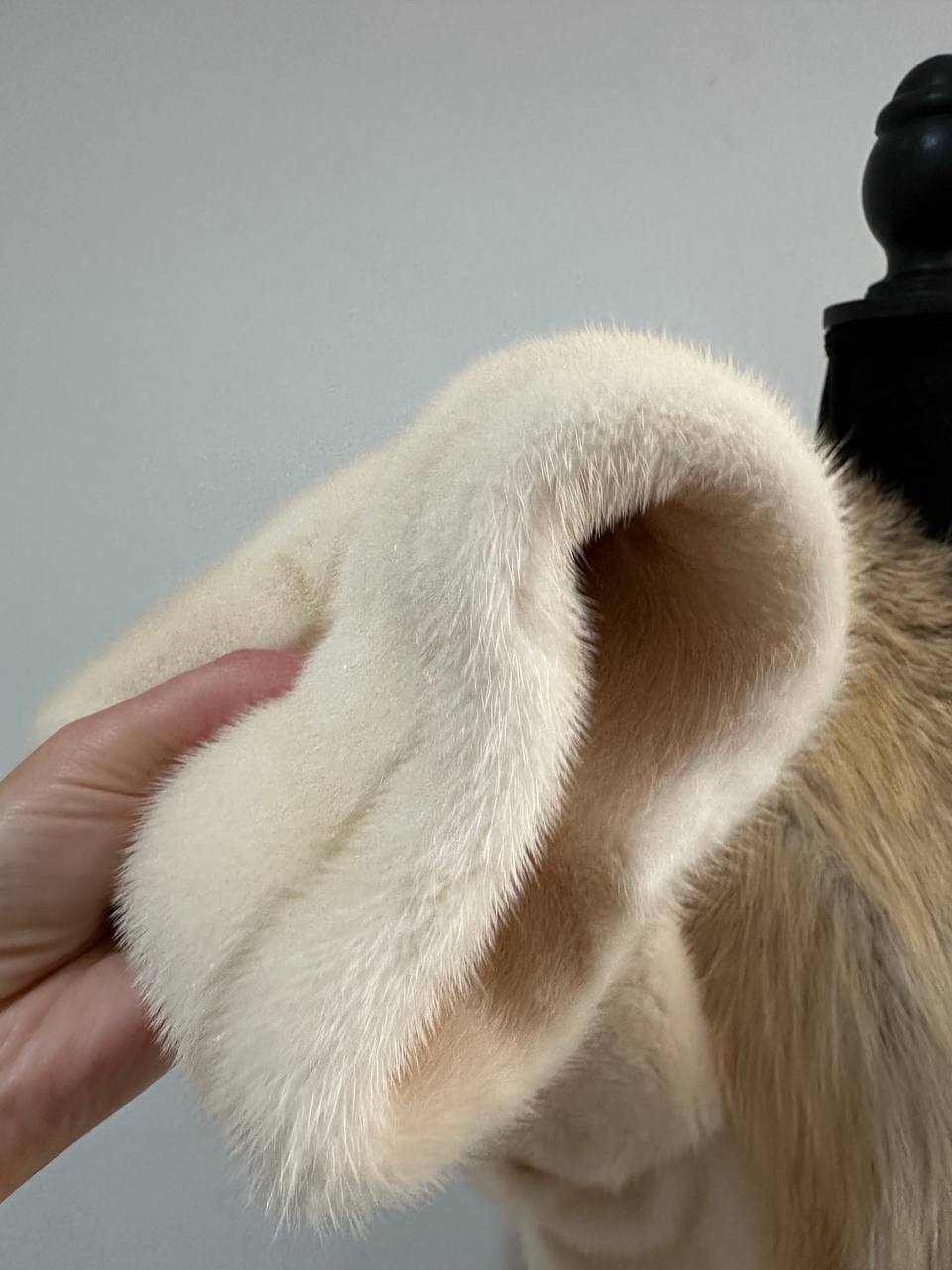 Luxury Womens Real 100% Mink FUR CREAM FOX genuine coat 1201110 size S NEW JACKET
