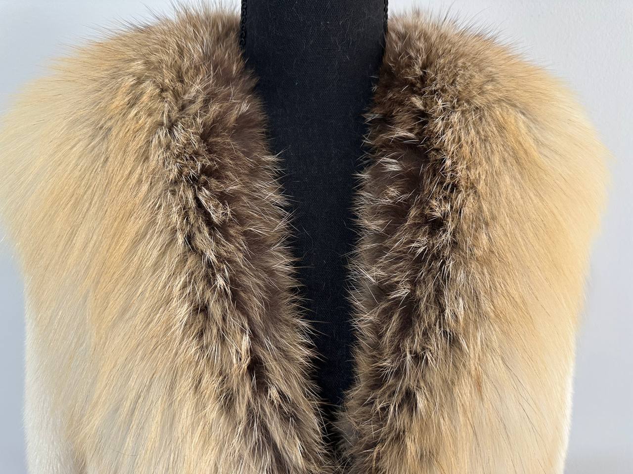 Luxury Womens Real 100% Mink FUR CREAM FOX genuine coat 1201110 size S NEW JACKET