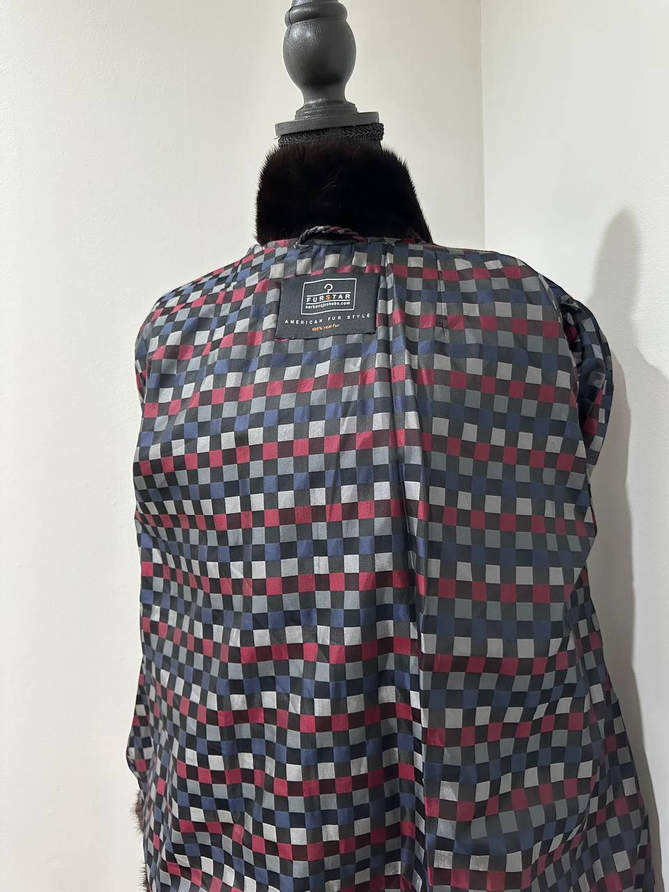 Luxury Womens Real Mink Fur jacket coat 1109778 BLACK genuine fur size L NEW