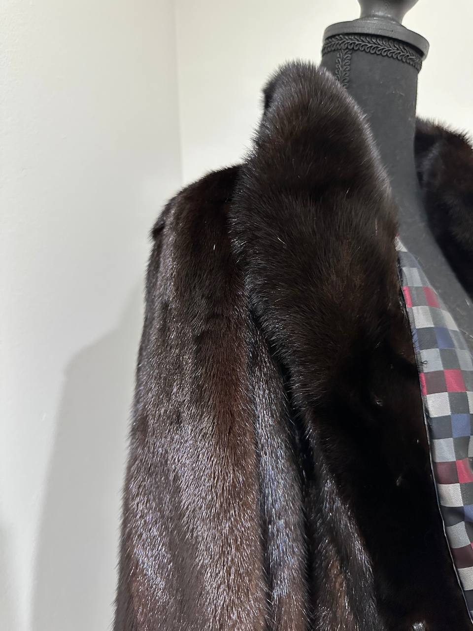 Luxury Womens Real Mink Fur jacket coat 1109778 BLACK genuine fur size L NEW