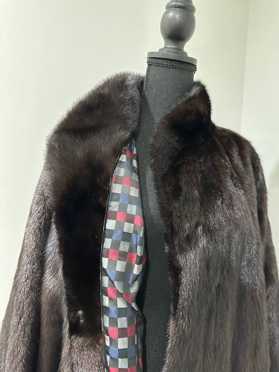 Luxury Womens Real Mink Fur jacket coat 1109778 BLACK genuine fur size L NEW