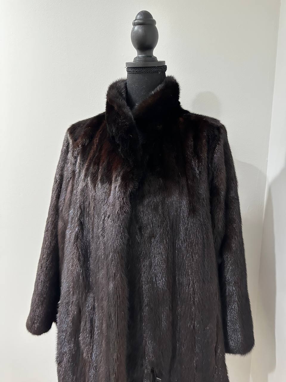 Luxury Womens Real Mink Fur jacket coat 1109778 BLACK genuine fur size L NEW