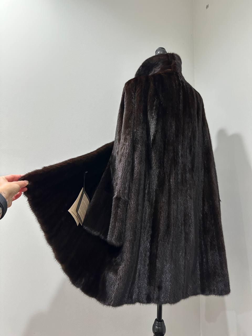 REAL 100% Genuine Mink FUR coat DEEP brown color size M NEW 1109891 WOMEN