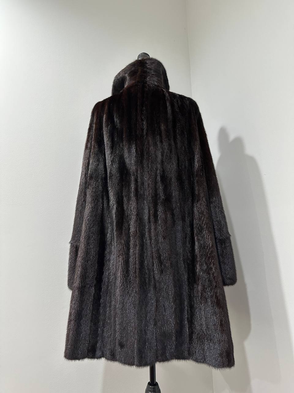 REAL 100% Genuine Mink FUR coat DEEP brown color size M NEW 1109891 WOMEN