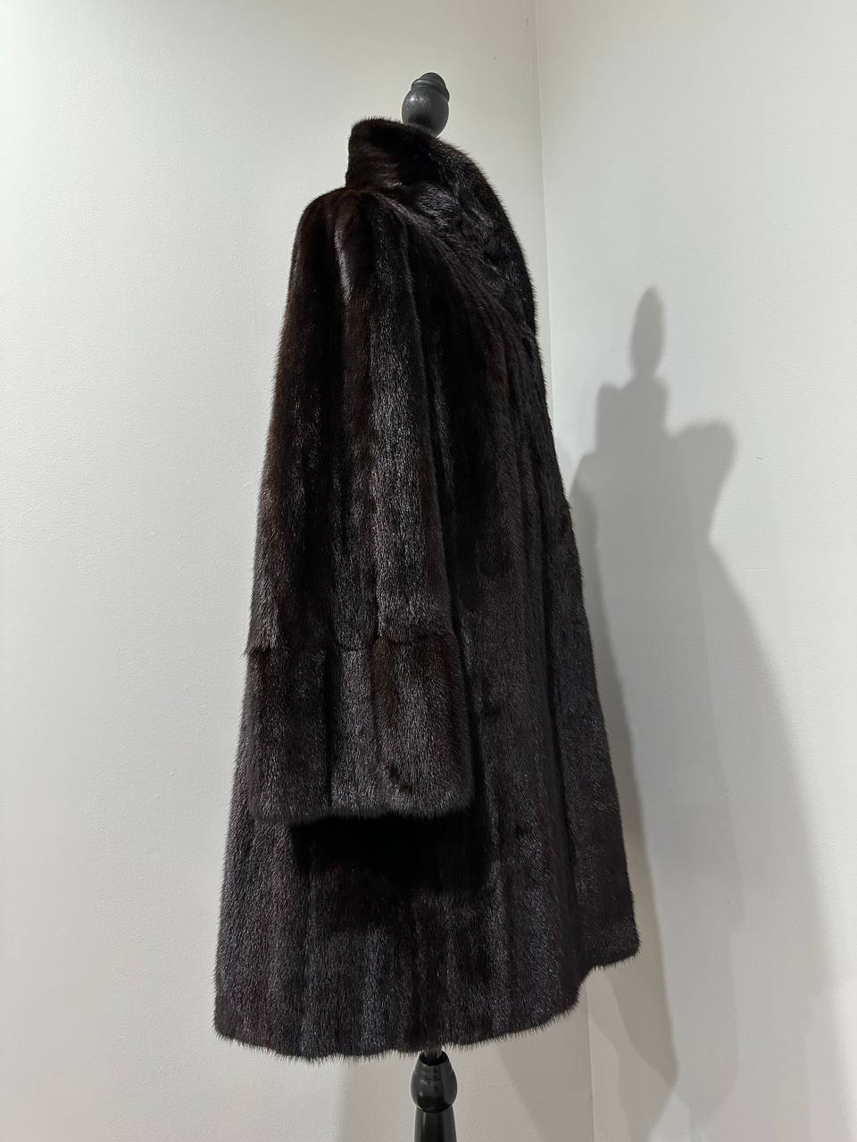 REAL 100% Genuine Mink FUR coat DEEP brown color size M NEW 1109891 WOMEN