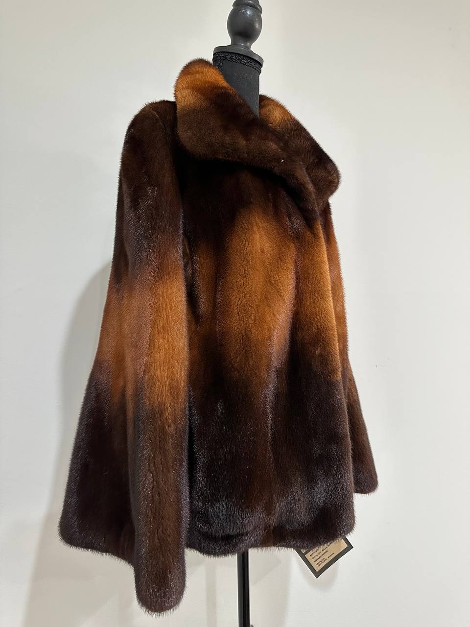 New Real Luxury Mink Fur Coat with Dramatic Flared “Butterfly” Sleeves size L 1201122