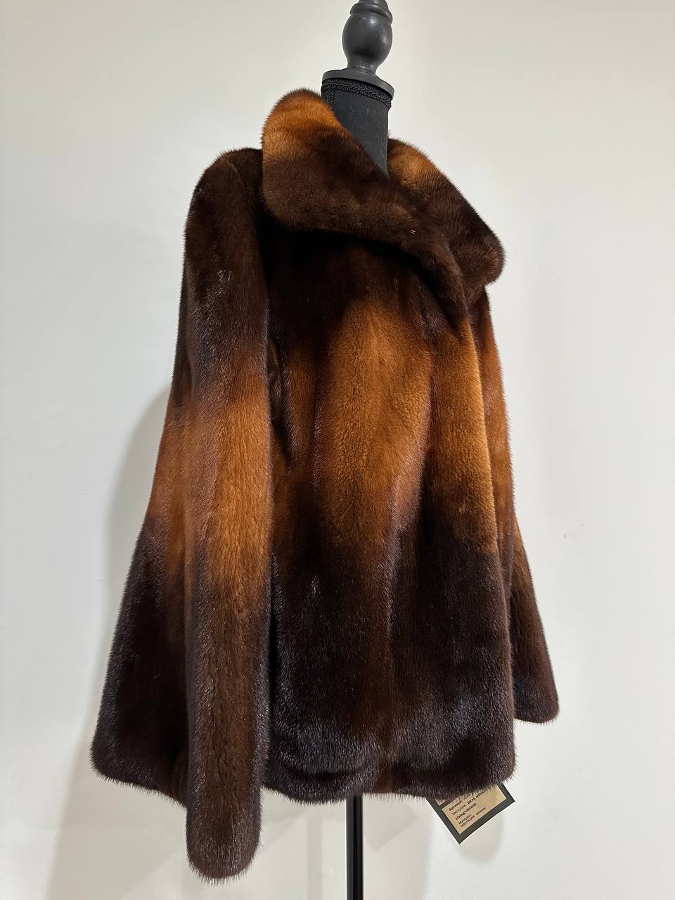 New Real Luxury Mink Fur Coat with Dramatic Flared “Butterfly” Sleeves size L 1201122