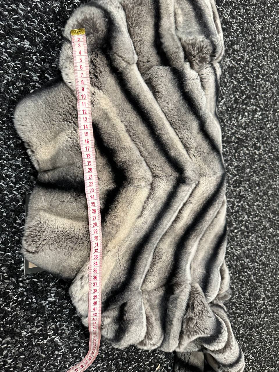 NEW Chinchilla Look Rex Rabbit Fur Jacket – Soft Luxury Coat – Size M 1201139