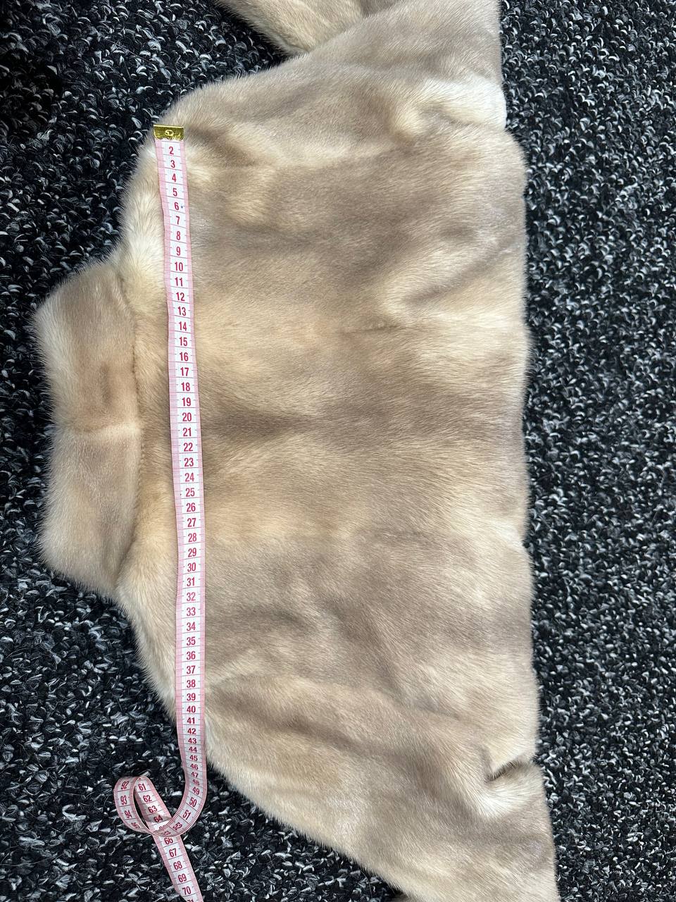 NEW Beige Pastel Mink Fur Jacket – Short Coat Size S 1201136 belted Elegant Warm
