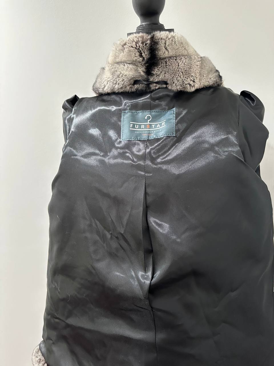 NEW Chinchilla Look Rex Rabbit Fur Jacket – Soft Luxury Coat – Size M 1201139