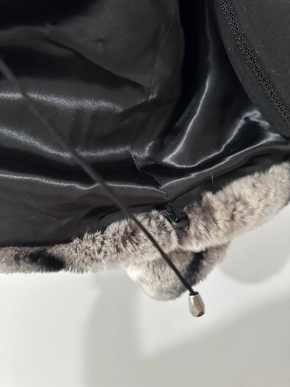 NEW Chinchilla Look Rex Rabbit Fur Jacket – Soft Luxury Coat – Size M 1201139