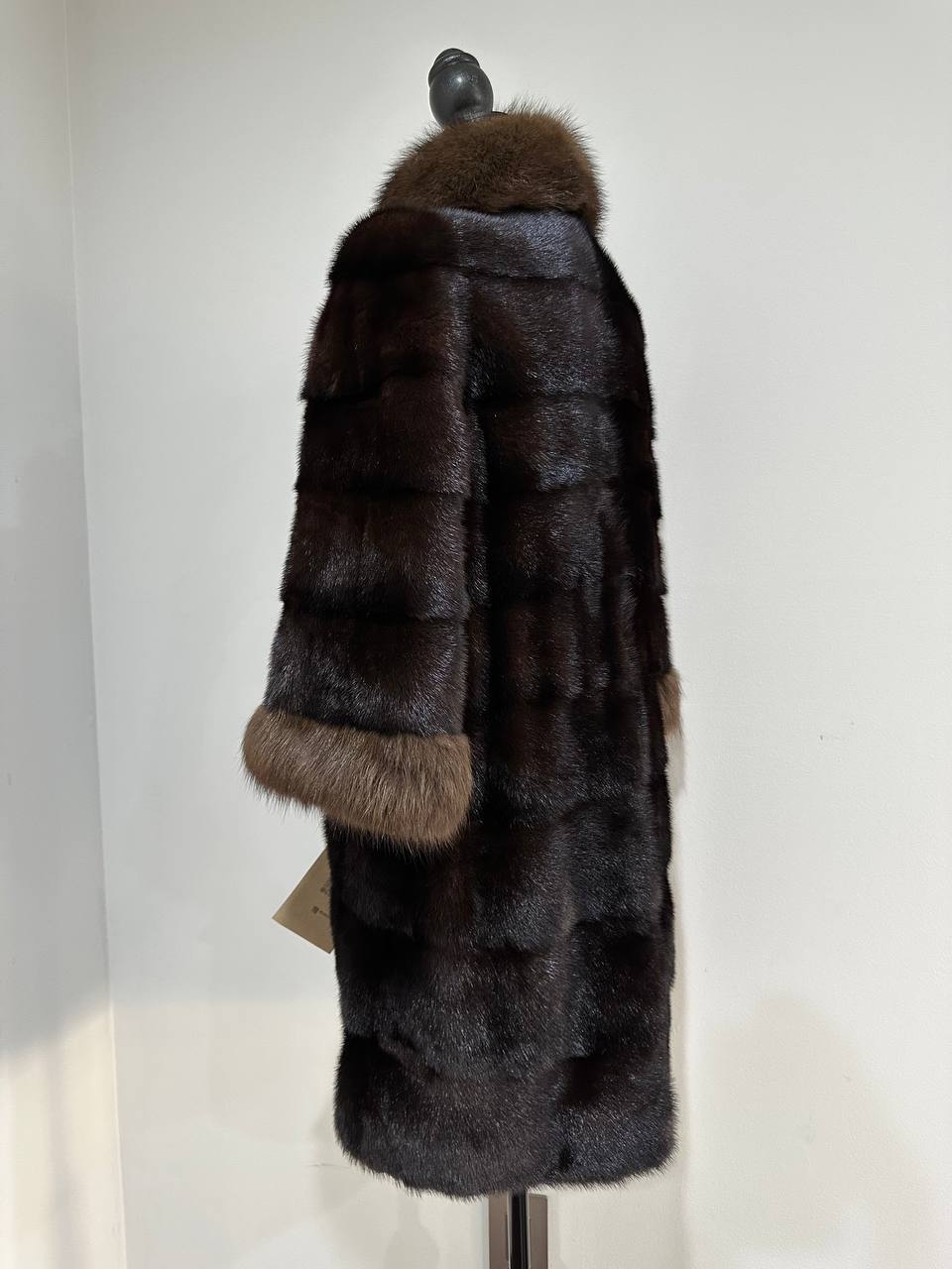 NEW REAL MINK SABLE FUR coat JACKET XS SIZE BROWN FULL SKIN 1201062 HORIZONTAL