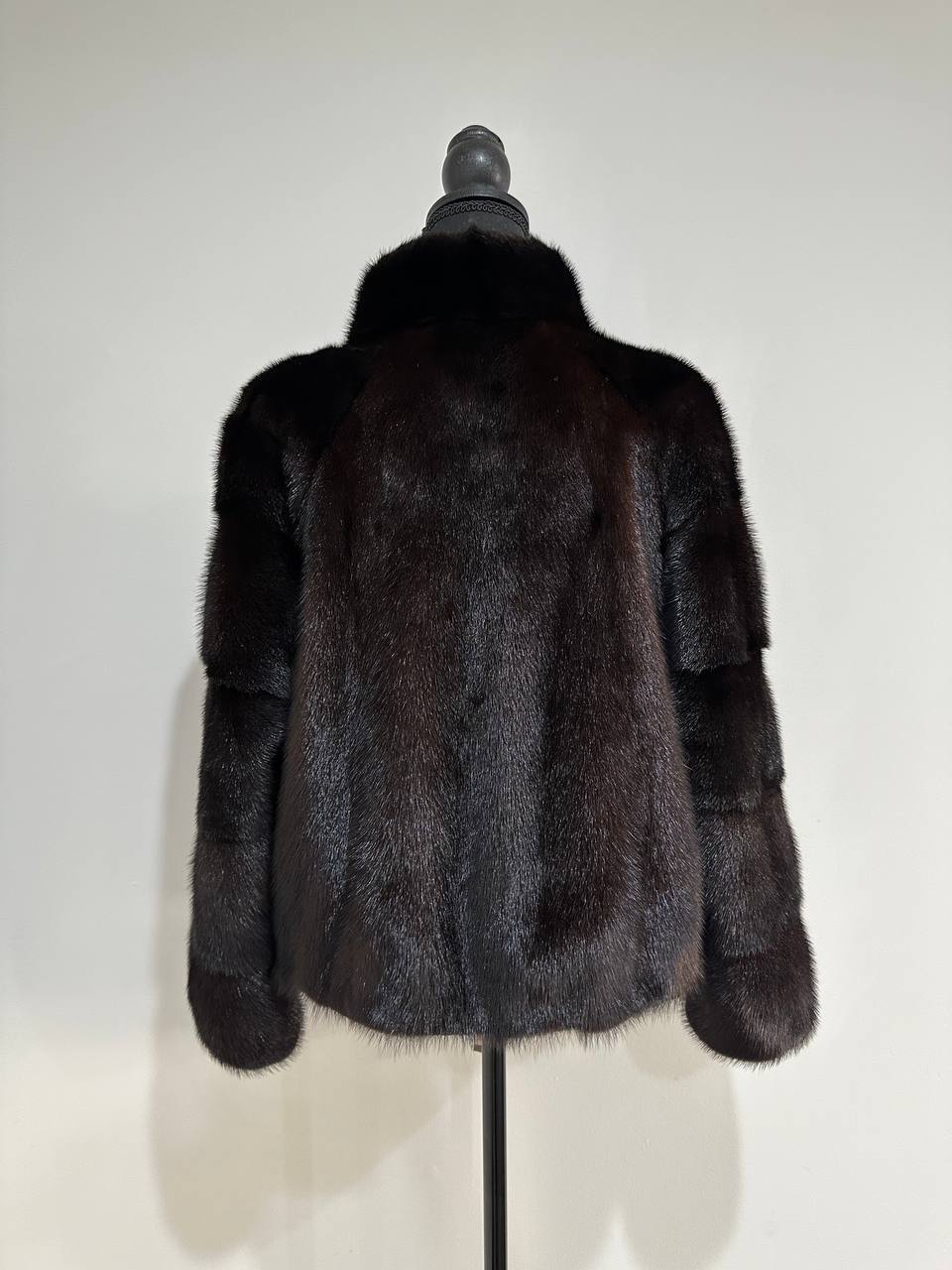 genuine real mink fur coat jacket 1201092 size M new dark brown COLOR NEW