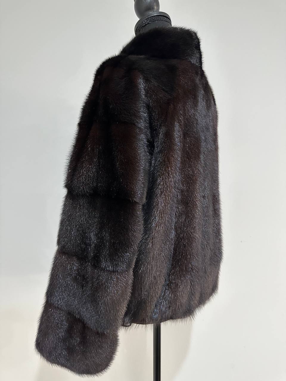 genuine real mink fur coat jacket 1201092 size M new dark brown COLOR NEW