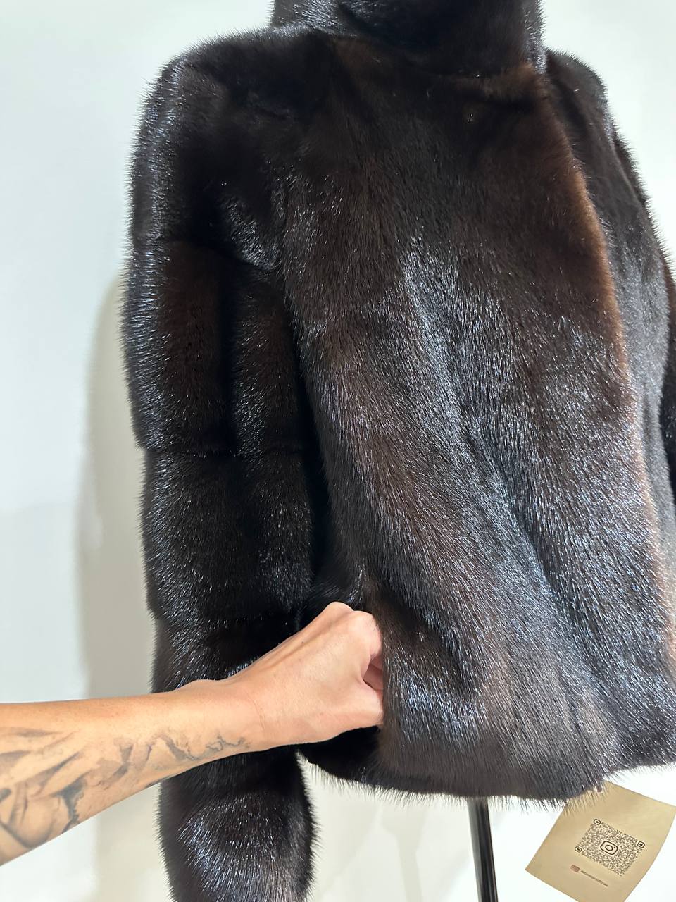 genuine real mink fur coat jacket 1201092 size M new dark brown COLOR NEW