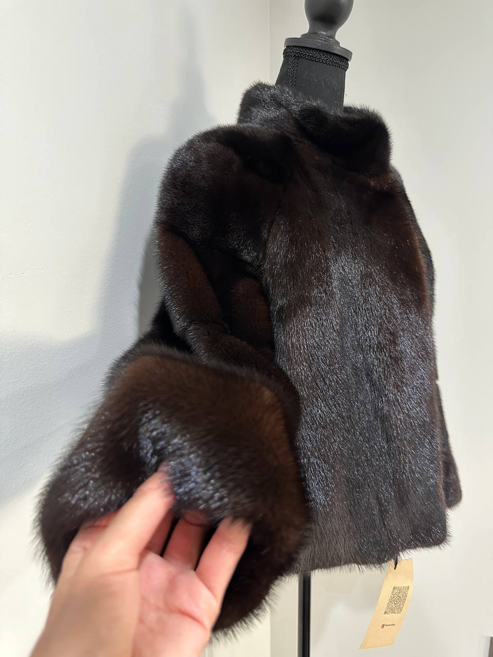 genuine real mink fur coat jacket 1201092 size M new dark brown COLOR NEW