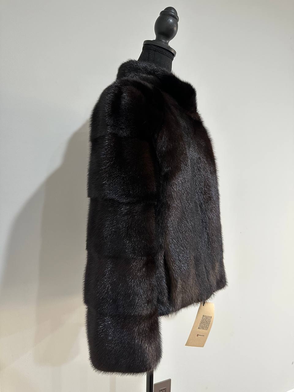 genuine real mink fur coat jacket 1201092 size M new dark brown COLOR NEW