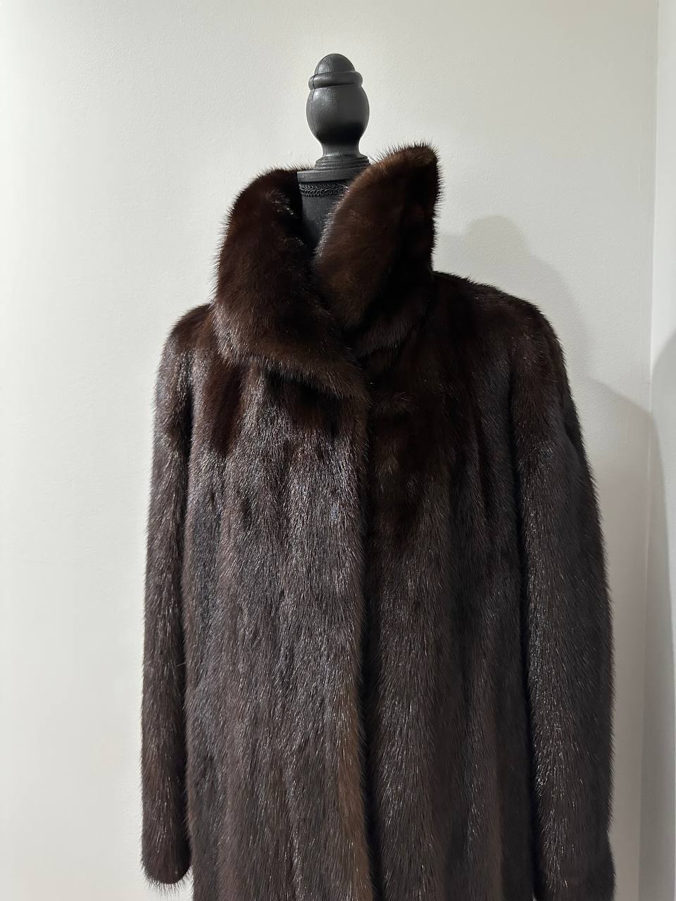 NEW REAL 100% Genuine Mink FUR coat full leng 1201014 size XL FURSTAR Dark BROWN