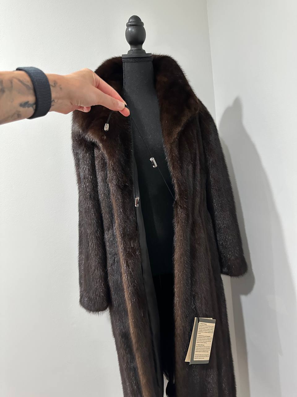 NEW REAL 100% Genuine Mink FUR coat full leng 1201014 size XL FURSTAR Dark BROWN