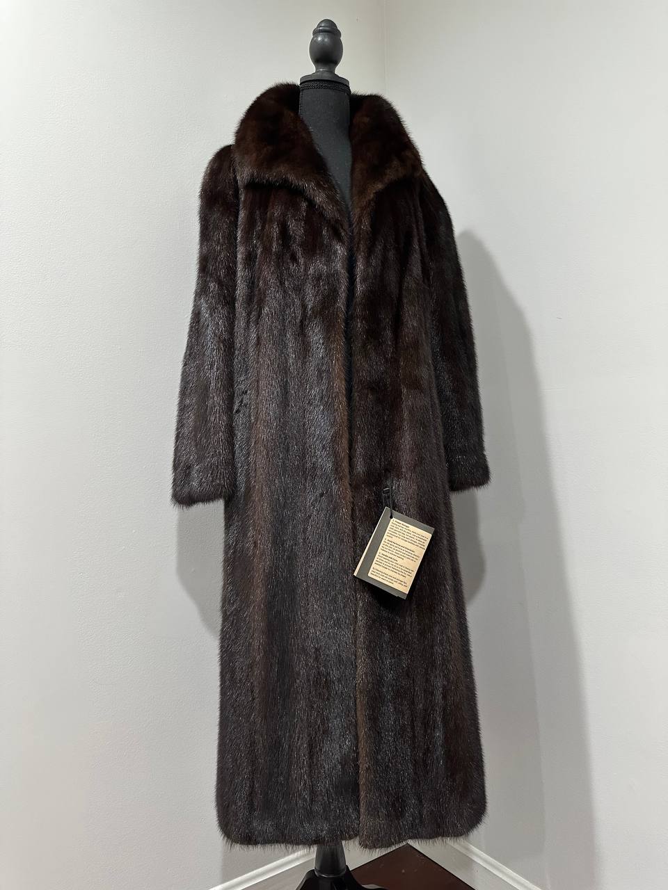 NEW REAL 100% Genuine Mink FUR coat full leng 1201014 size XL FURSTAR Dark BROWN