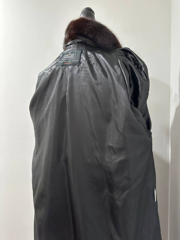 NEW REAL 100% Genuine Mink FUR coat full leng 1201014 size XL FURSTAR Dark BROWN