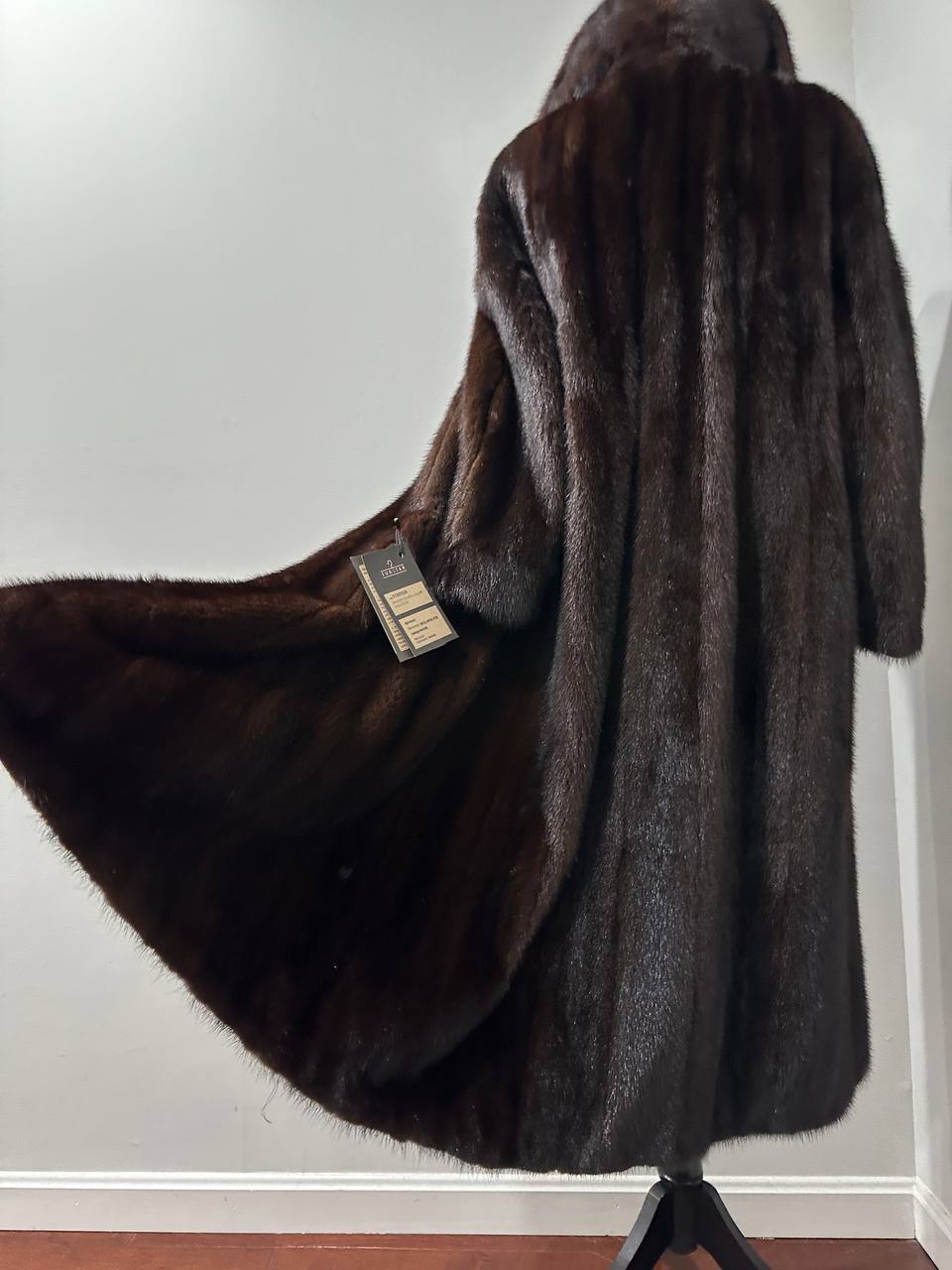 NEW REAL 100% Genuine Mink FUR coat full leng 1201014 size XL FURSTAR Dark BROWN