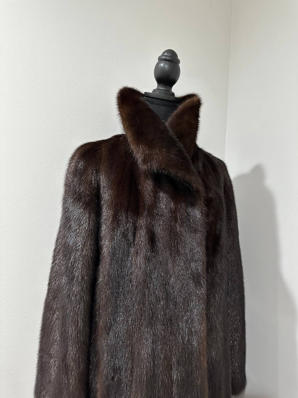 NEW REAL 100% Genuine Mink FUR coat full leng 1201014 size XL FURSTAR Dark BROWN
