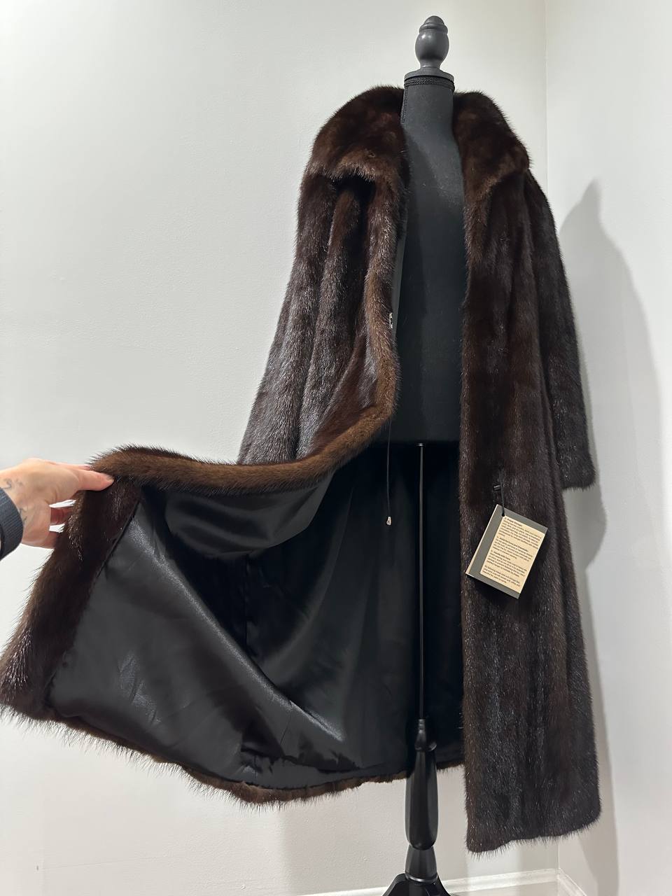 NEW REAL 100% Genuine Mink FUR coat full leng 1201014 size XL FURSTAR Dark BROWN