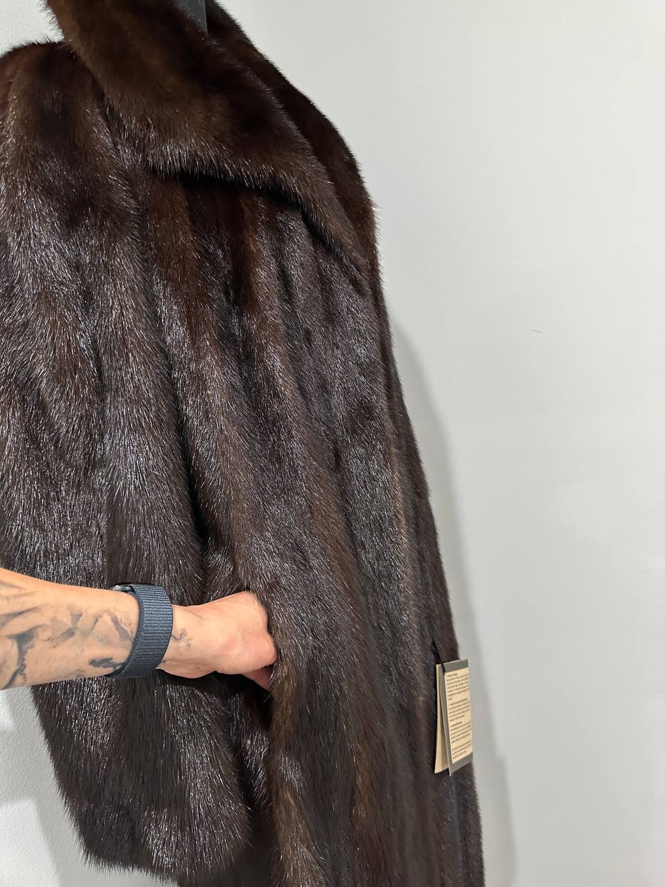 NEW REAL 100% Genuine Mink FUR coat full leng 1201014 size XL FURSTAR Dark BROWN