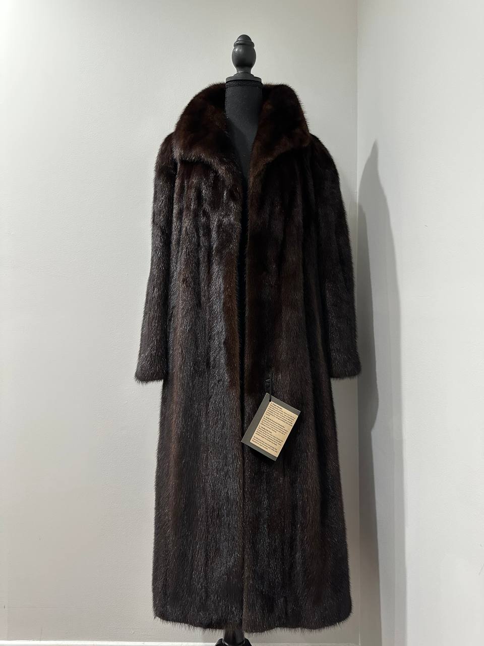 NEW REAL 100% Genuine Mink FUR coat full leng 1201014 size XL FURSTAR Dark BROWN