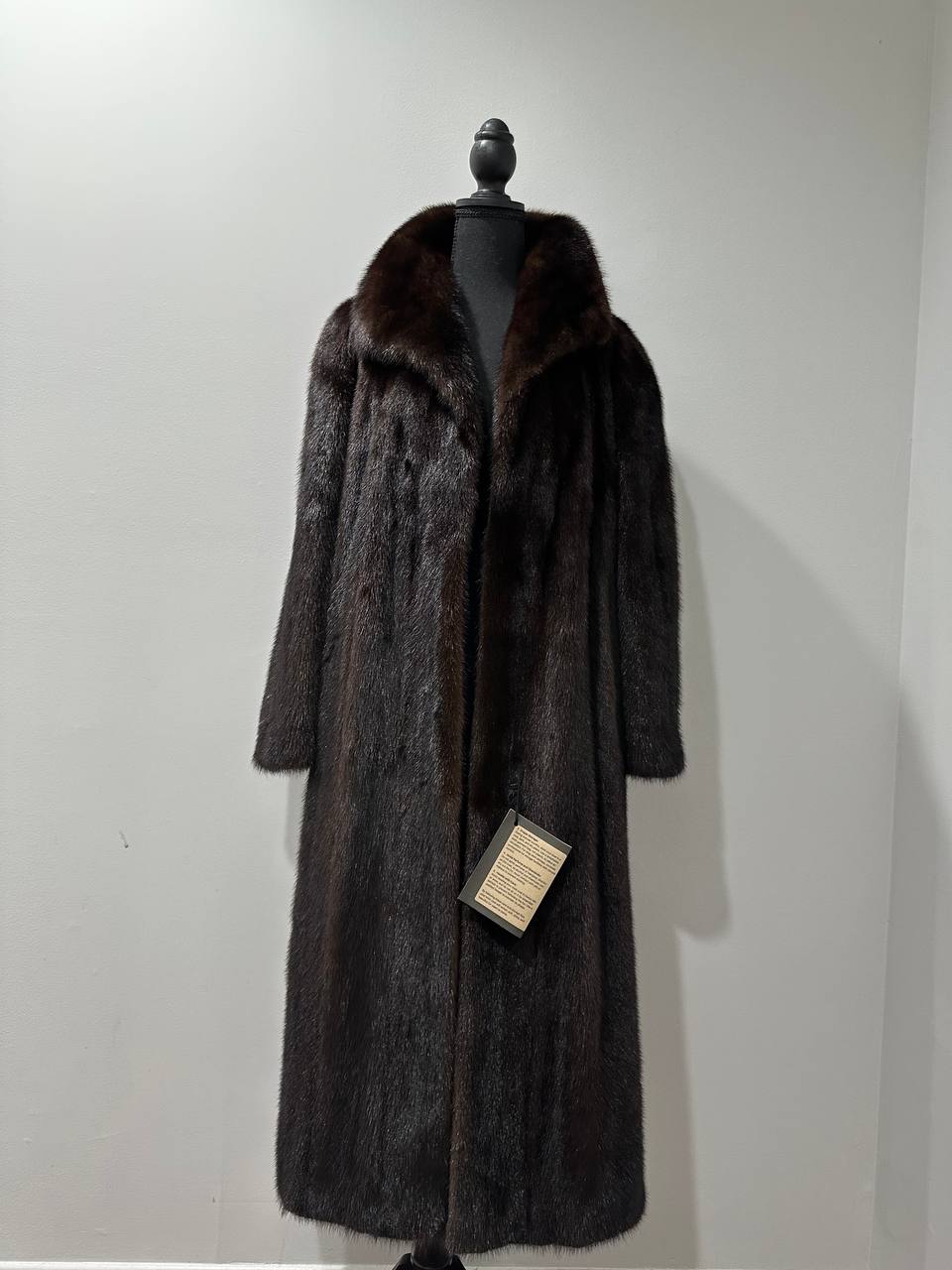 NEW REAL 100% Genuine Mink FUR coat full leng 1201014 size XL FURSTAR Dark BROWN