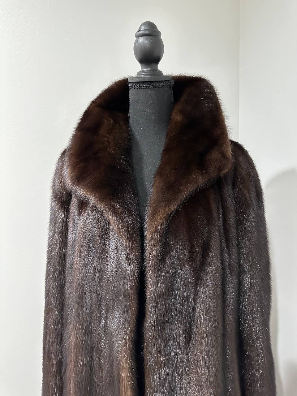 NEW REAL 100% Genuine Mink FUR coat full leng 1201014 size XL FURSTAR Dark BROWN