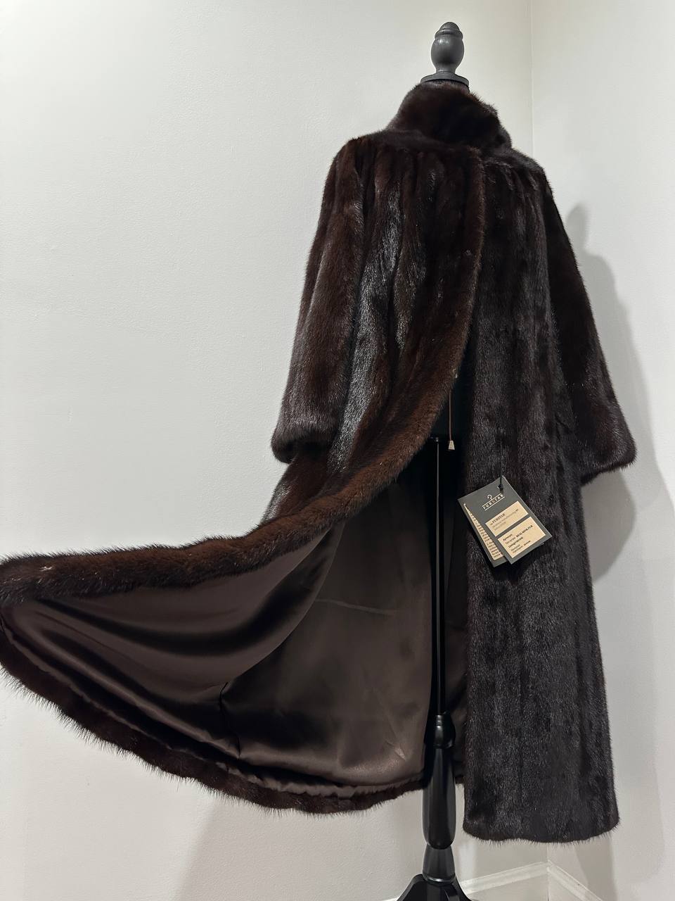 NEW Genuine Real Mink Fur coat jacket 1201008 size XL dark brown Female