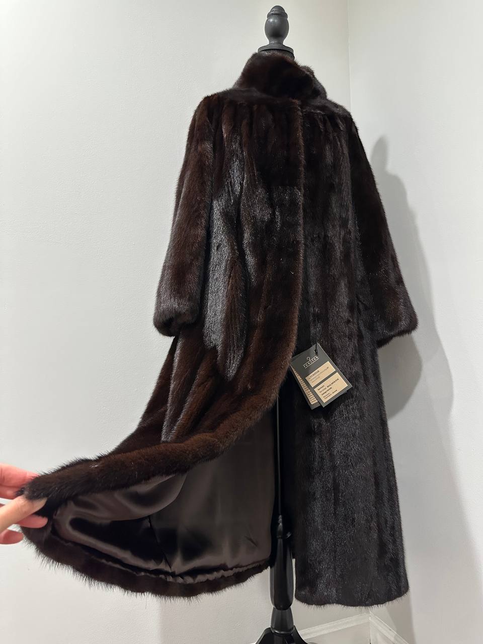 NEW Genuine Real Mink Fur coat jacket 1201008 size XL dark brown Female
