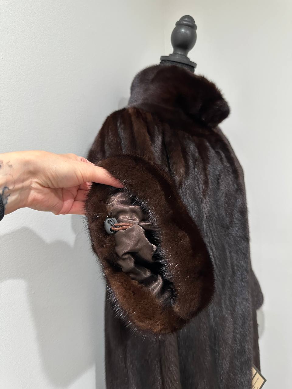 NEW Genuine Real Mink Fur coat jacket 1201008 size XL dark brown Female