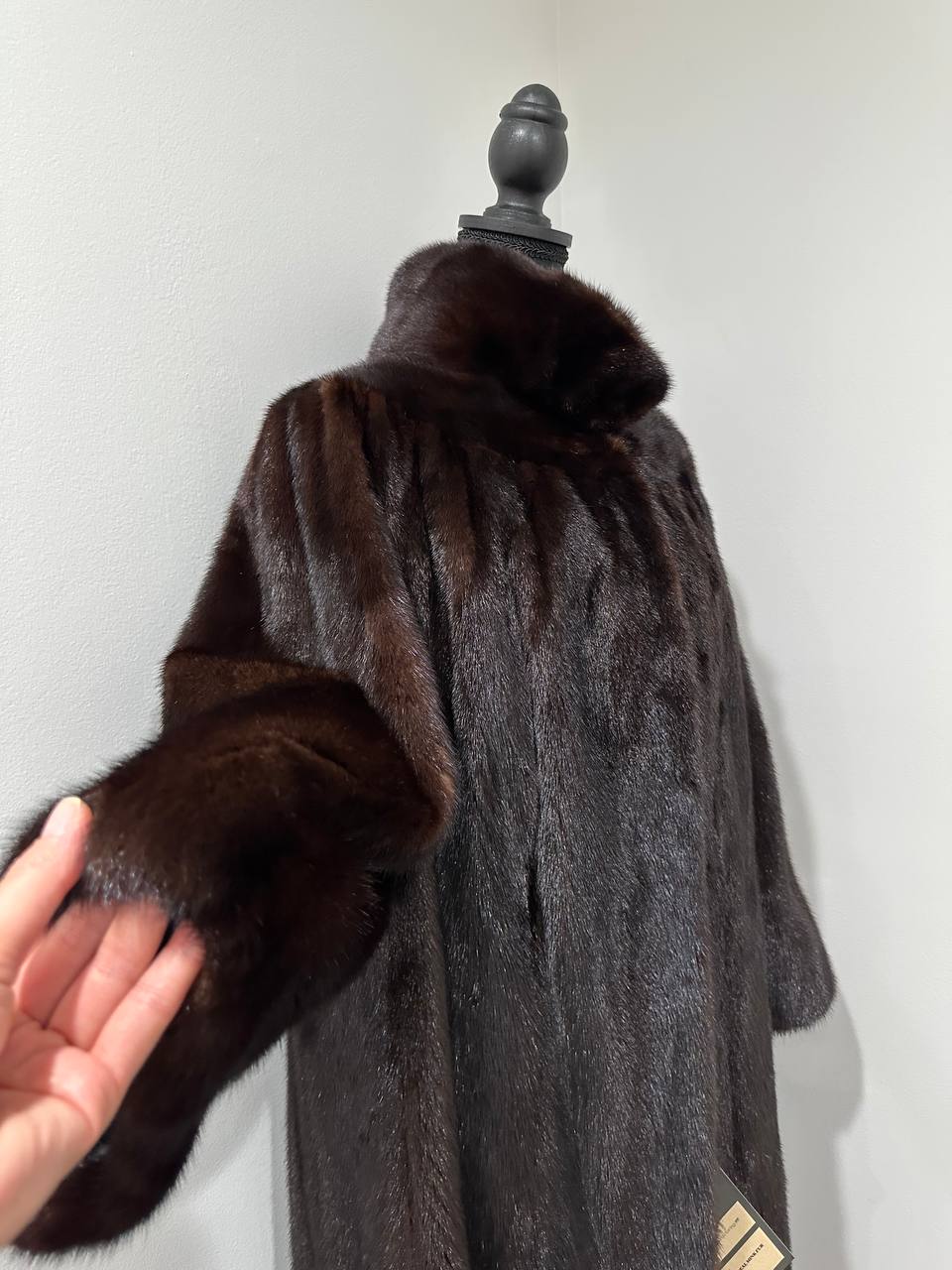 NEW Genuine Real Mink Fur coat jacket 1201008 size XL dark brown Female