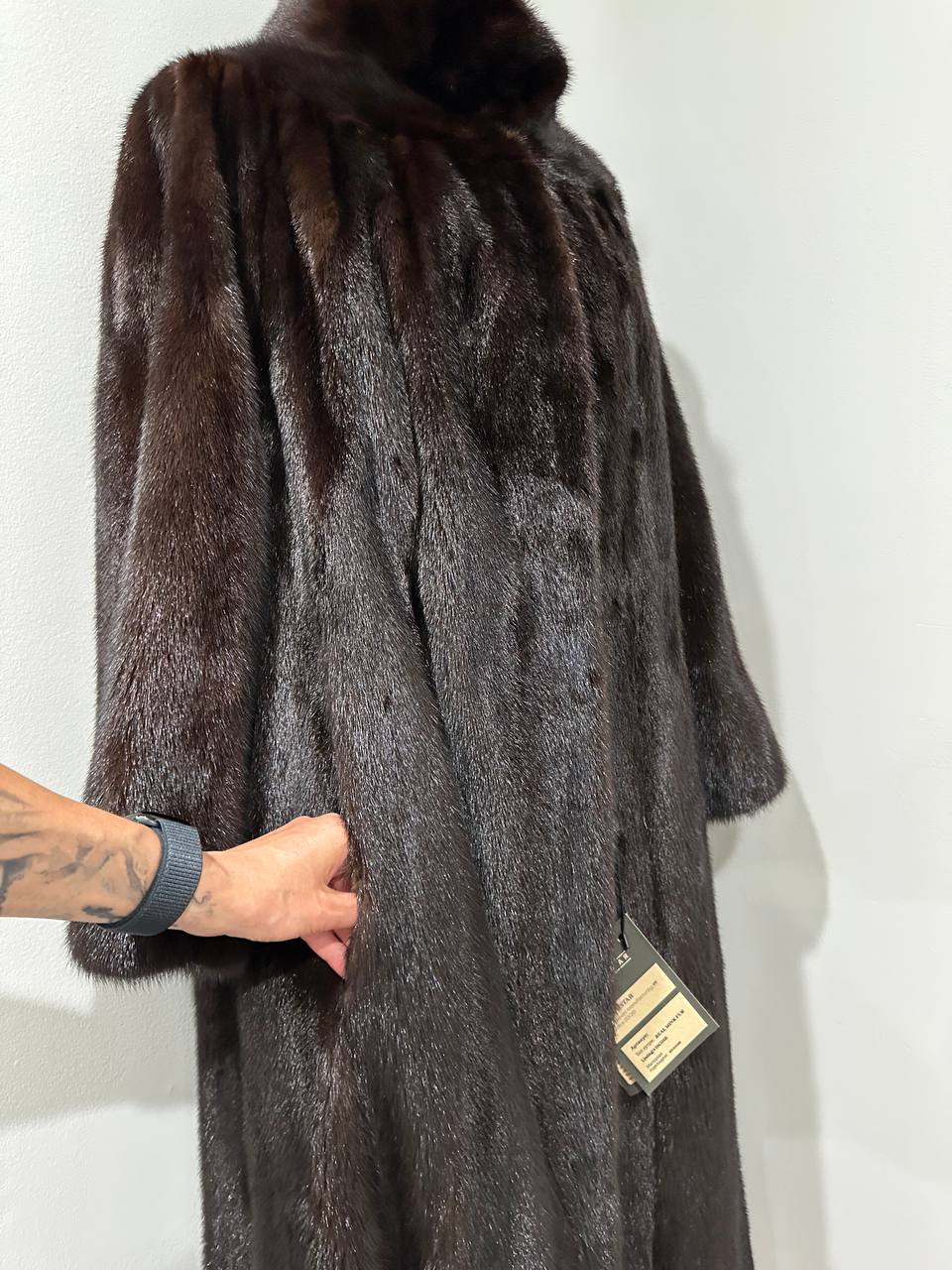 NEW Genuine Real Mink Fur coat jacket 1201008 size XL dark brown Female