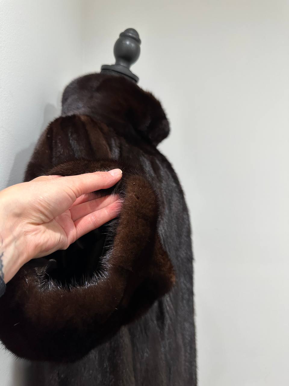 NEW Genuine Real Mink Fur coat jacket 1201008 size XL dark brown Female