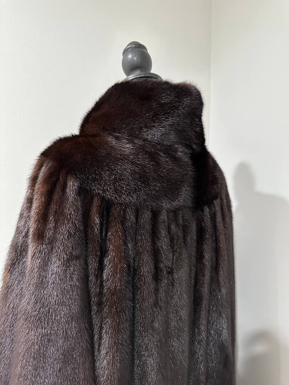 NEW Genuine Real Mink Fur coat jacket 1201008 size XL dark brown Female