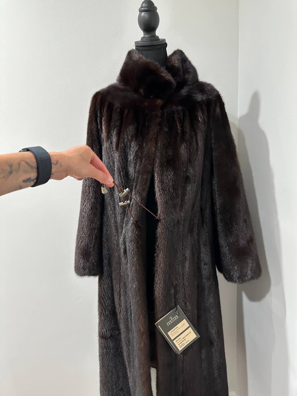 NEW Genuine Real Mink Fur coat jacket 1201008 size XL dark brown Female