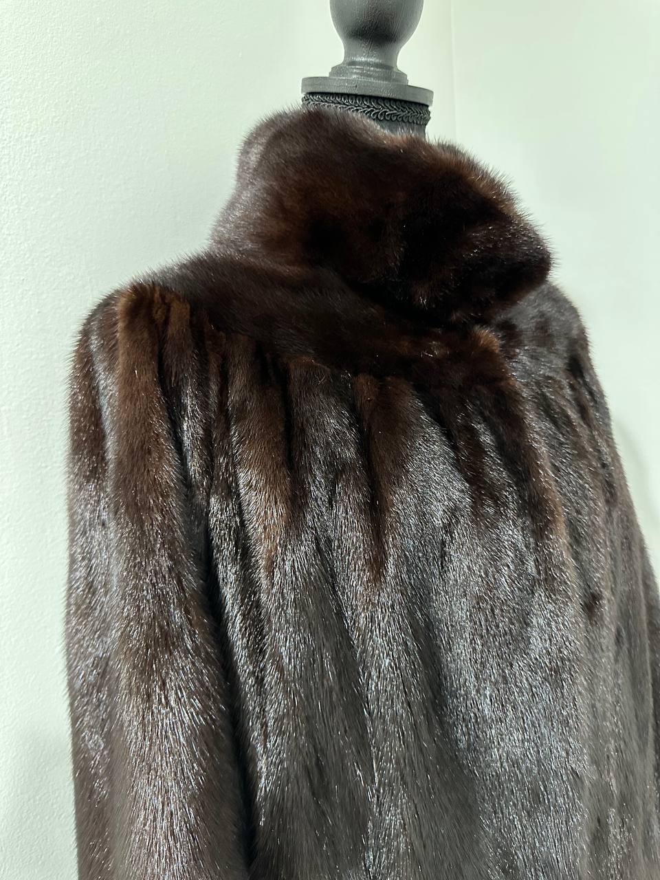 NEW Genuine Real Mink Fur coat jacket 1201008 size XL dark brown Female